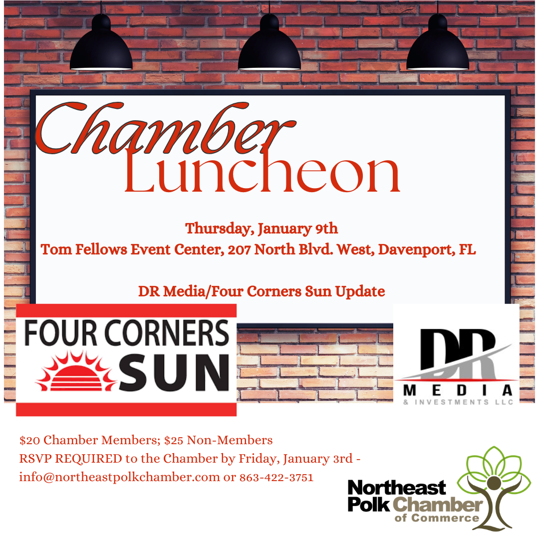 A table with plates of food and a sign that says chamber luncheon canceled