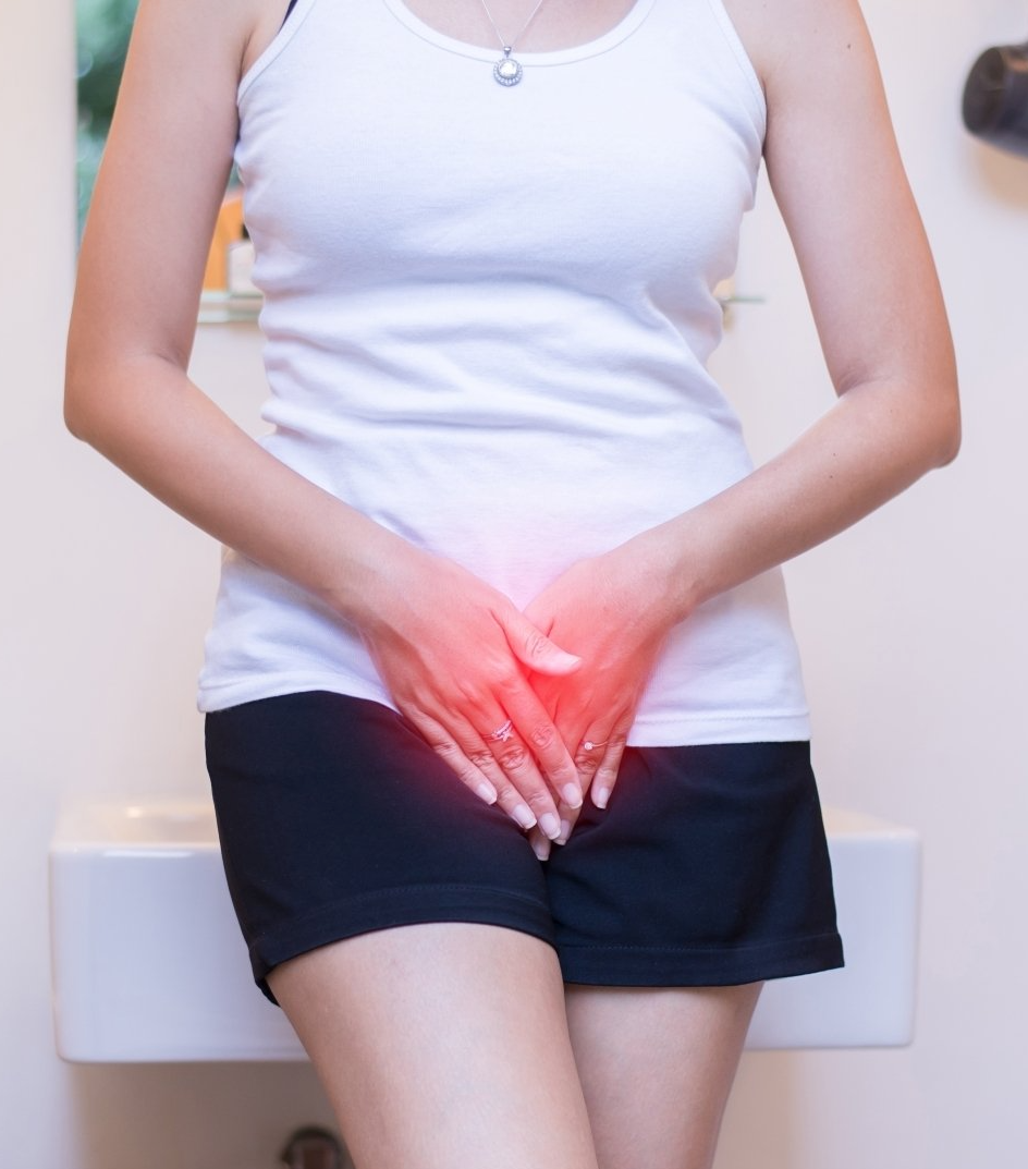 a woman suffering from urinary tract infection