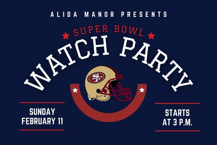 super bowl watch party flyer