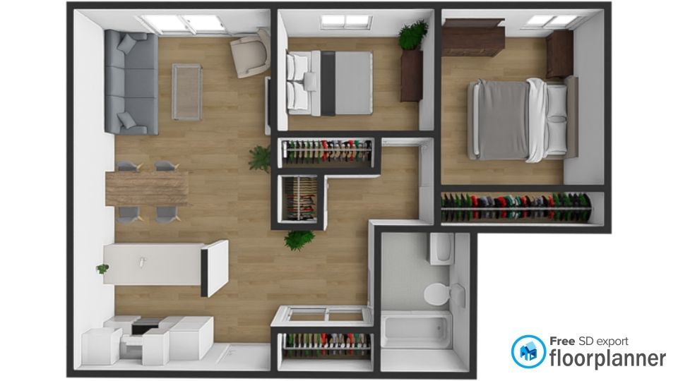 alternative 2 bedroom floor plan