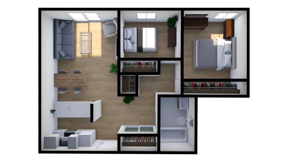 2 bedroom floor plan