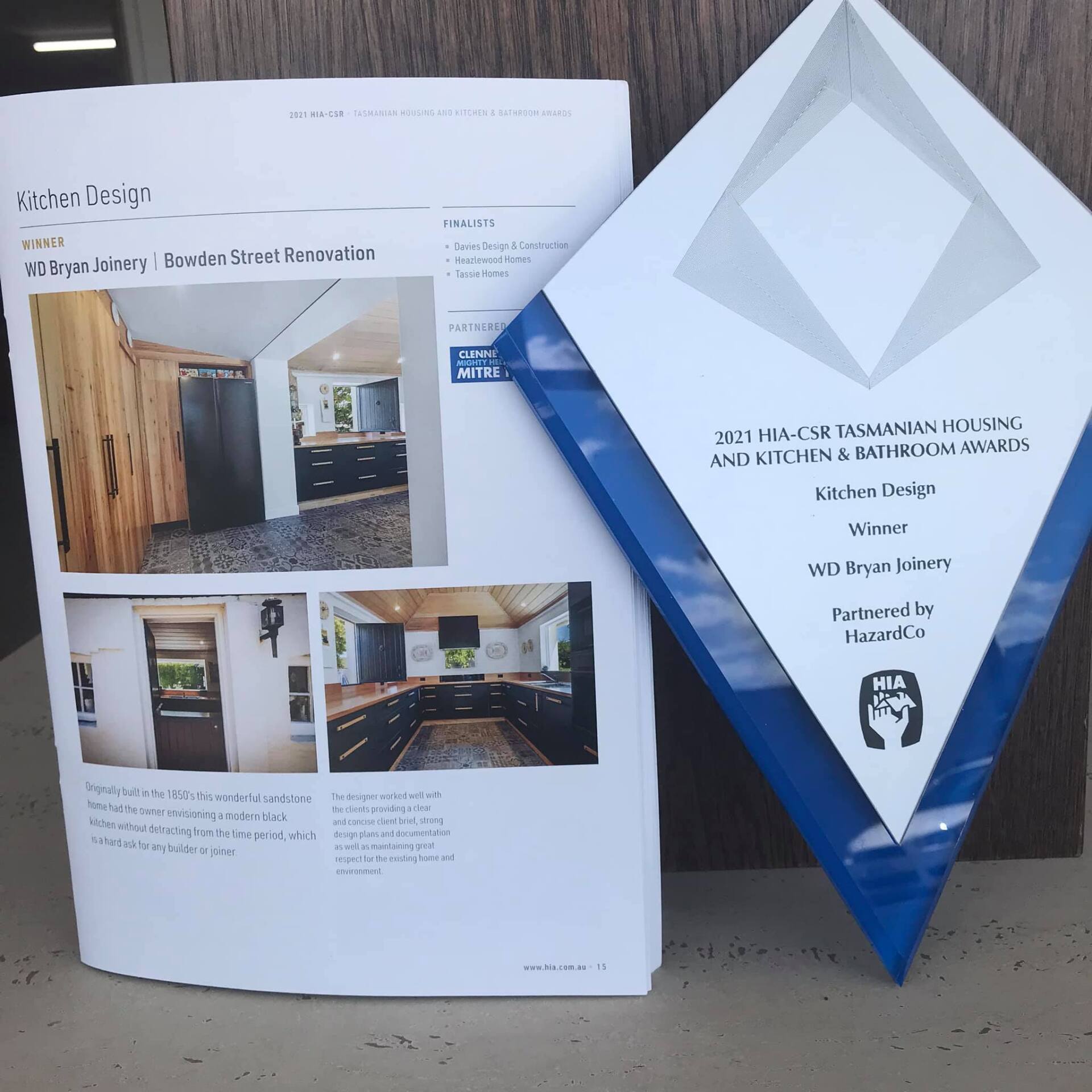 Kitchen Design Winner 2021 — Glenorchy, TAS — WD Bryan Joinery House