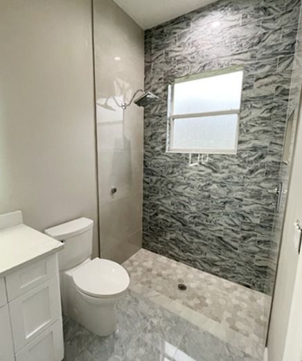 Full gut bathroom renovation pre-1980 Tampa Bay CBS construction