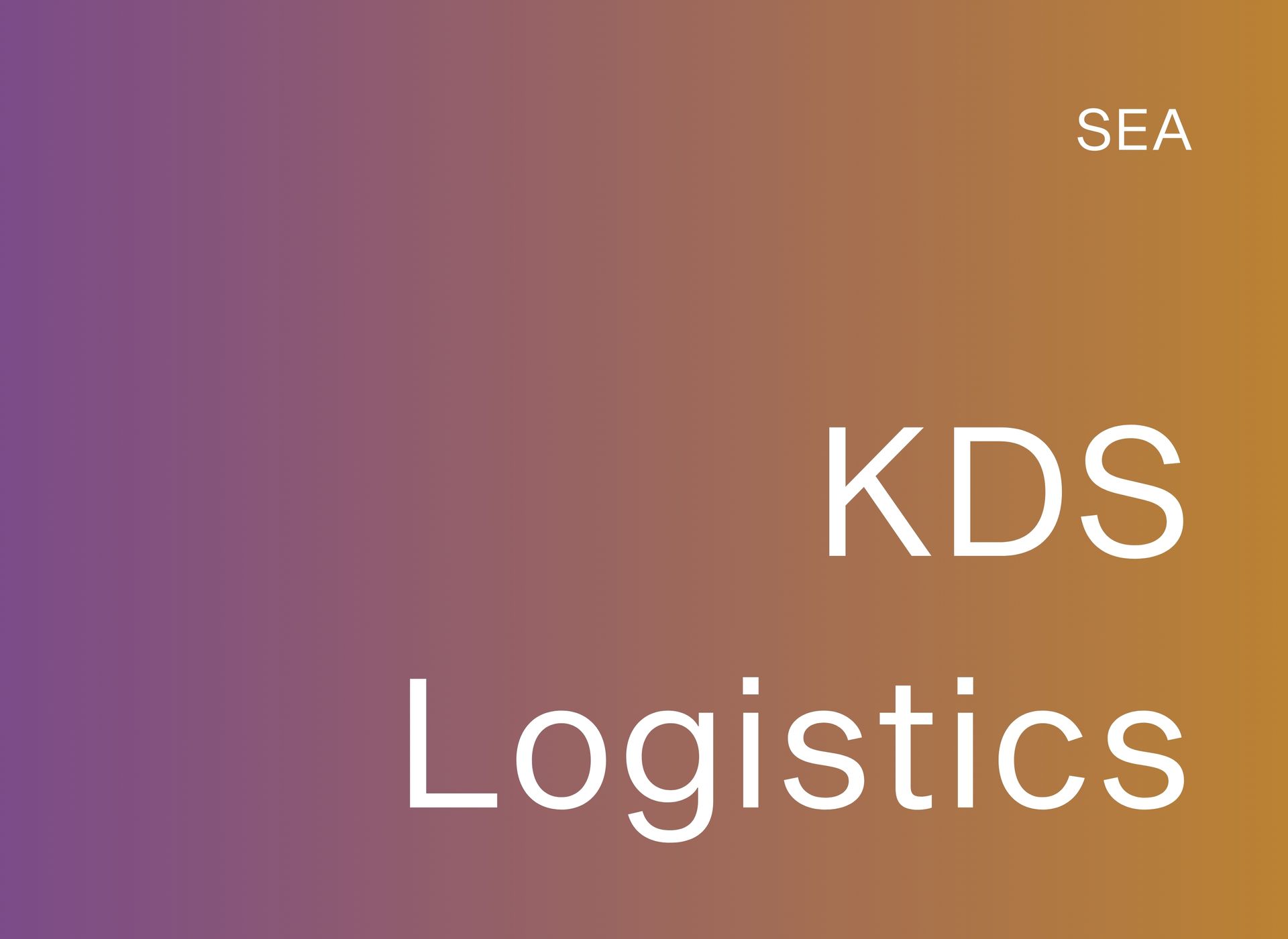 Een paarse en oranje achtergrond met de woorden kds logistics erop
