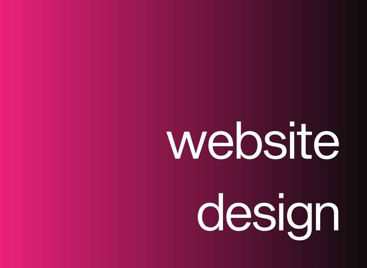 Een roze en zwarte achtergrond met de woorden websiteontwerp erop