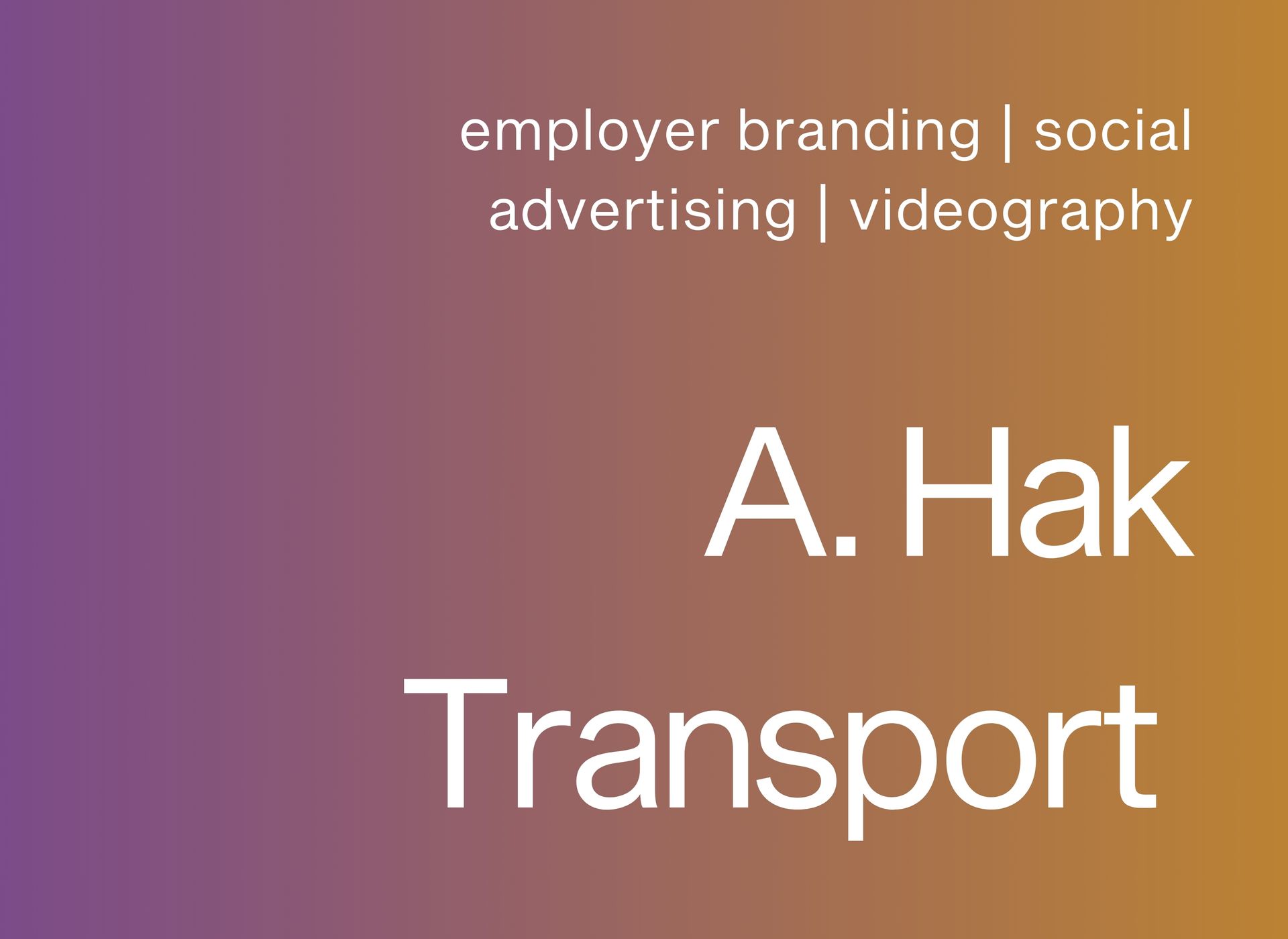 Een logo voor een bedrijf genaamd a. hak transport