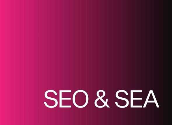 Een roze achtergrond met de woorden seo en sea erop