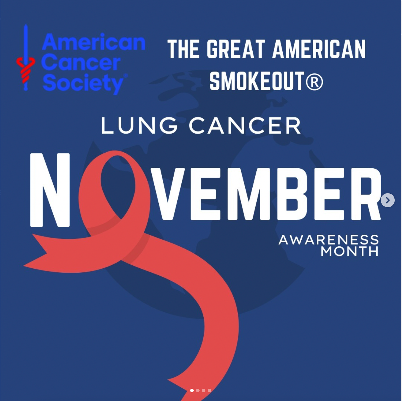 American Cancer Society graphic: Red ribbon over