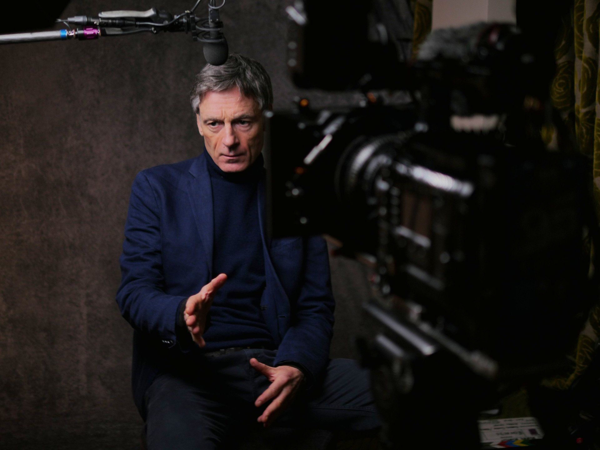 BTS Photo. Gabriel Clarke, Director of Bobby Robson: More Than a Manager