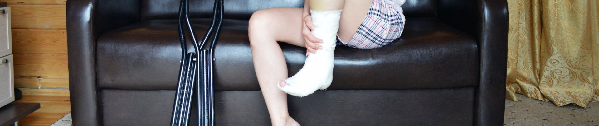 A person suffering from a broken bone after a slip and fall accident