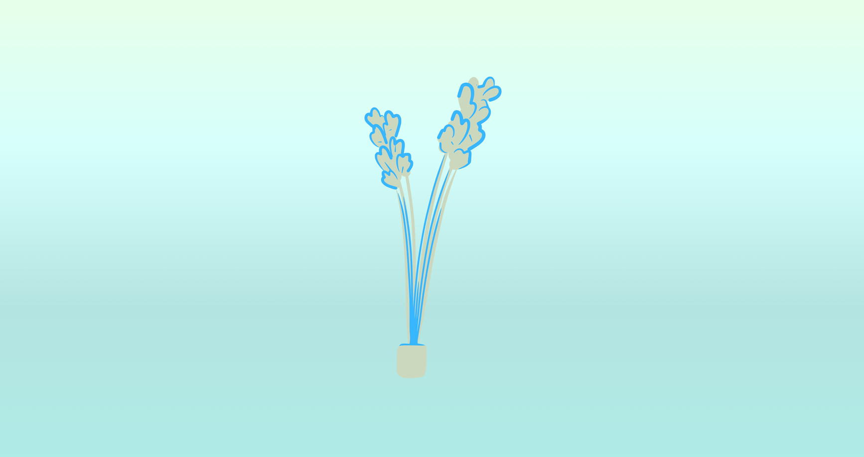 A bunch of flowers in a vase on a blue background.