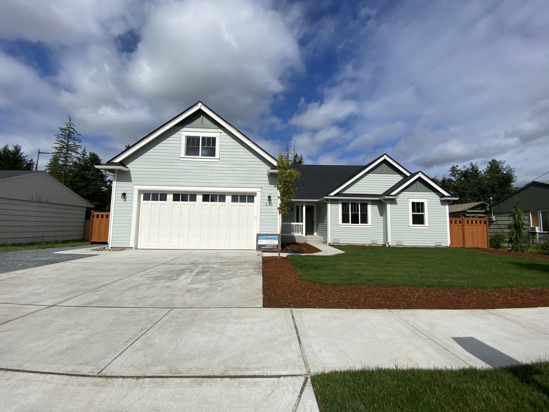 Custom House Constructed Building — Sunny Outside Front View House in Marysville, WA