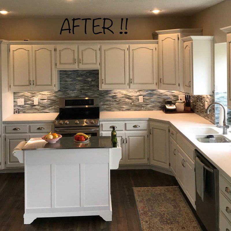 After Faux Cabinet Refinishing