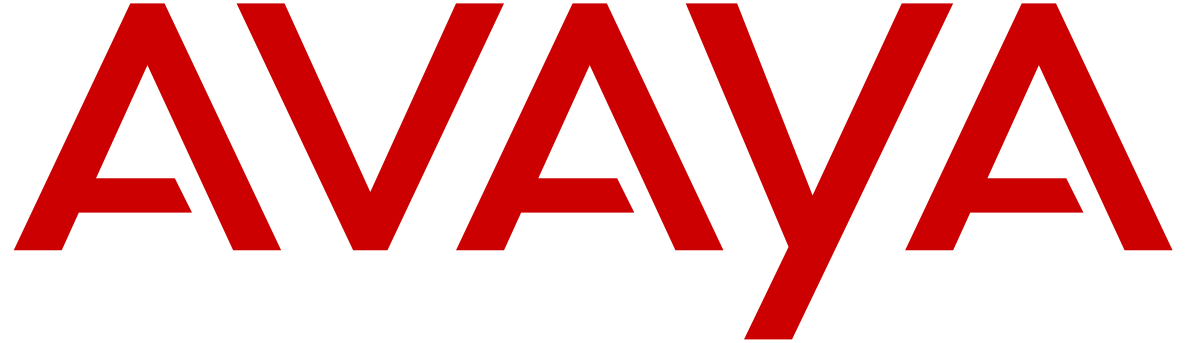 Un logotipo de Avaya rojo sobre un fondo blanco