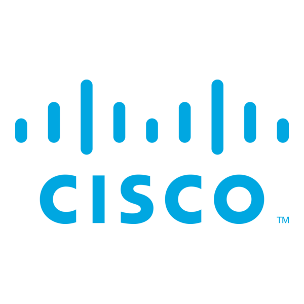 Un logotipo azul de Cisco sobre un fondo blanco