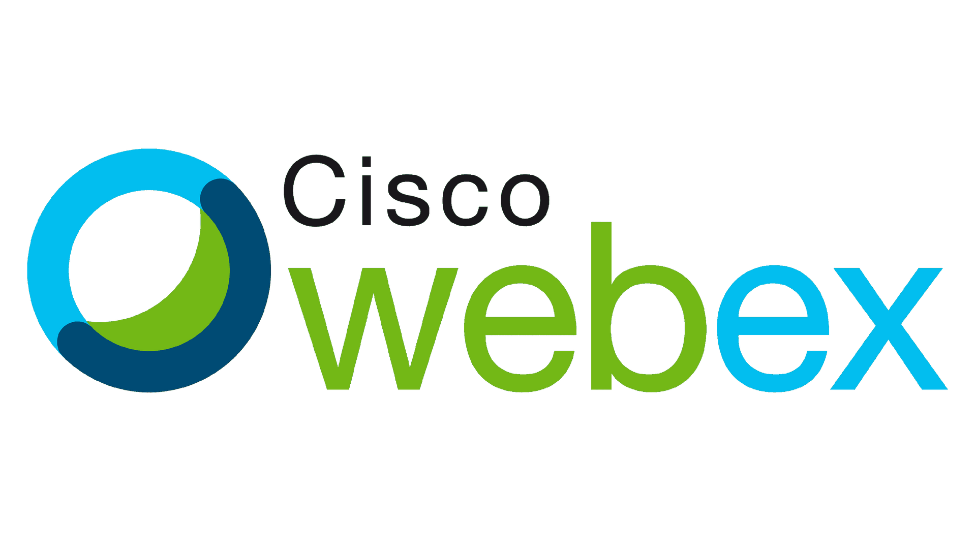 El logotipo de Cisco Webex es azul y verde sobre un fondo blanco.