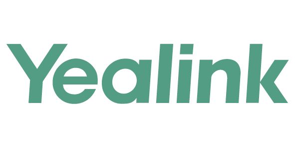 El logotipo de Yealink es verde y blanco sobre un fondo blanco.