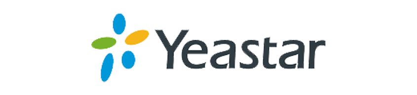 Un logotipo de yeastar con una flor azul, amarilla y verde sobre un fondo blanco.