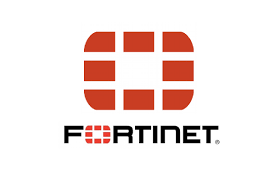 Un logotipo rojo y negro de Fortinet sobre un fondo blanco.