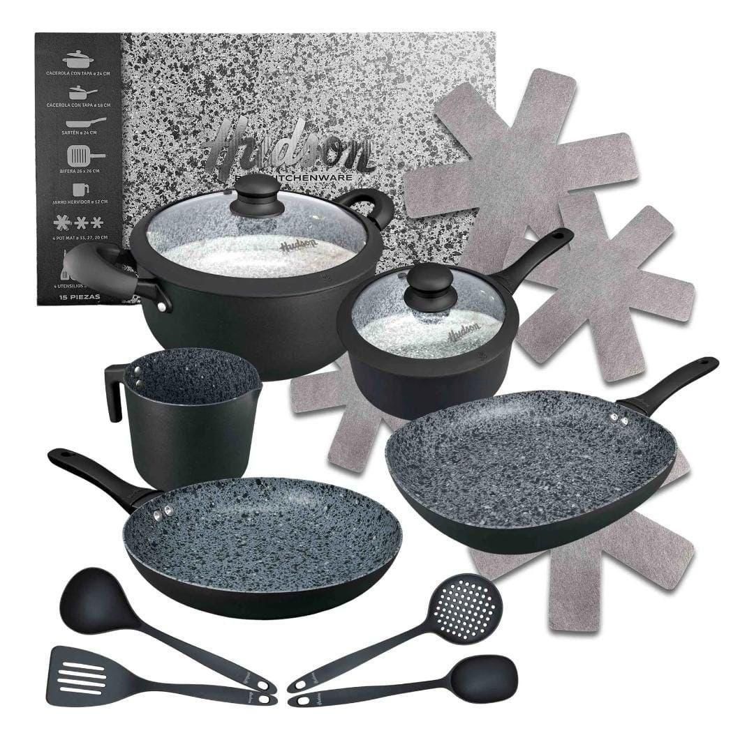 Set de Ollas y Sartenes Antiadherentes de Piedra 11 Piezas – Cocina Premium Completa