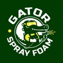 Gator Spray Foam logo: Green alligator wearing goggles and spraying foam, with white text on a dark green background.