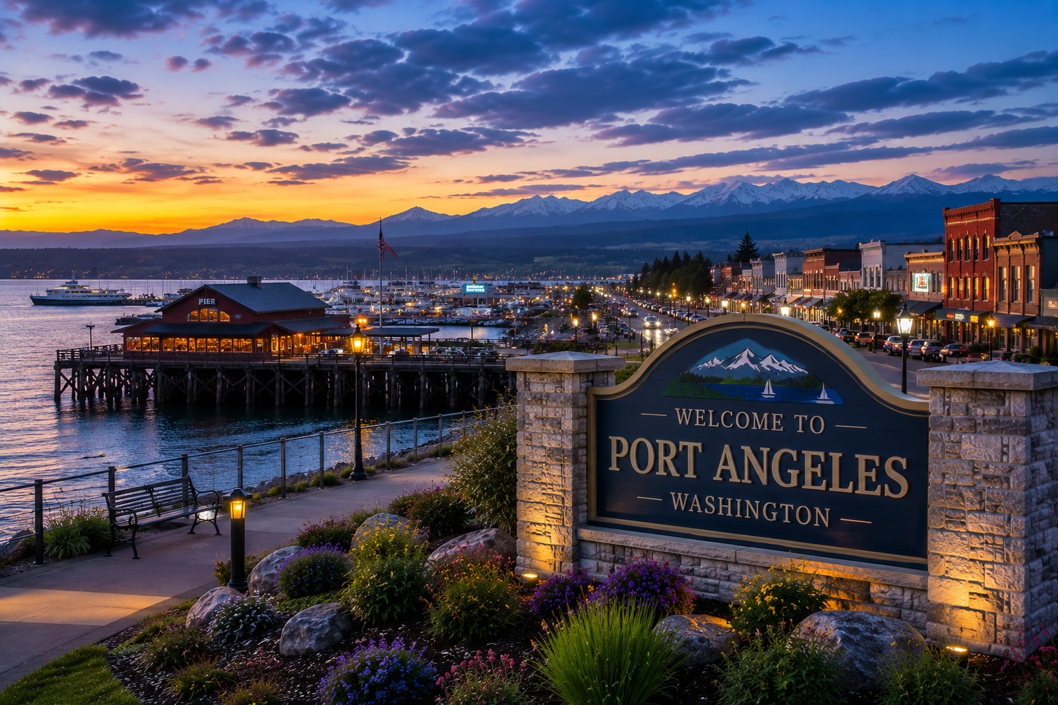 Port Angeles Washington waterfront - smart home and commercial AV service area of Rivas Technology Group