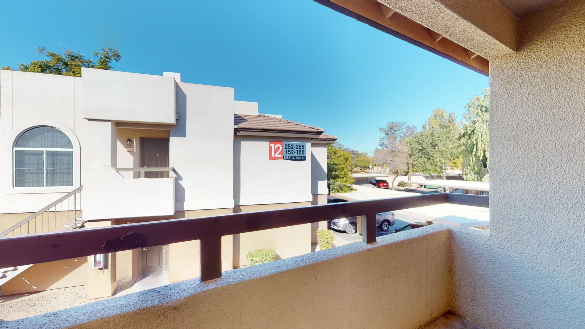 Balcony at Desert Horizon in Scottsdale, AZ.