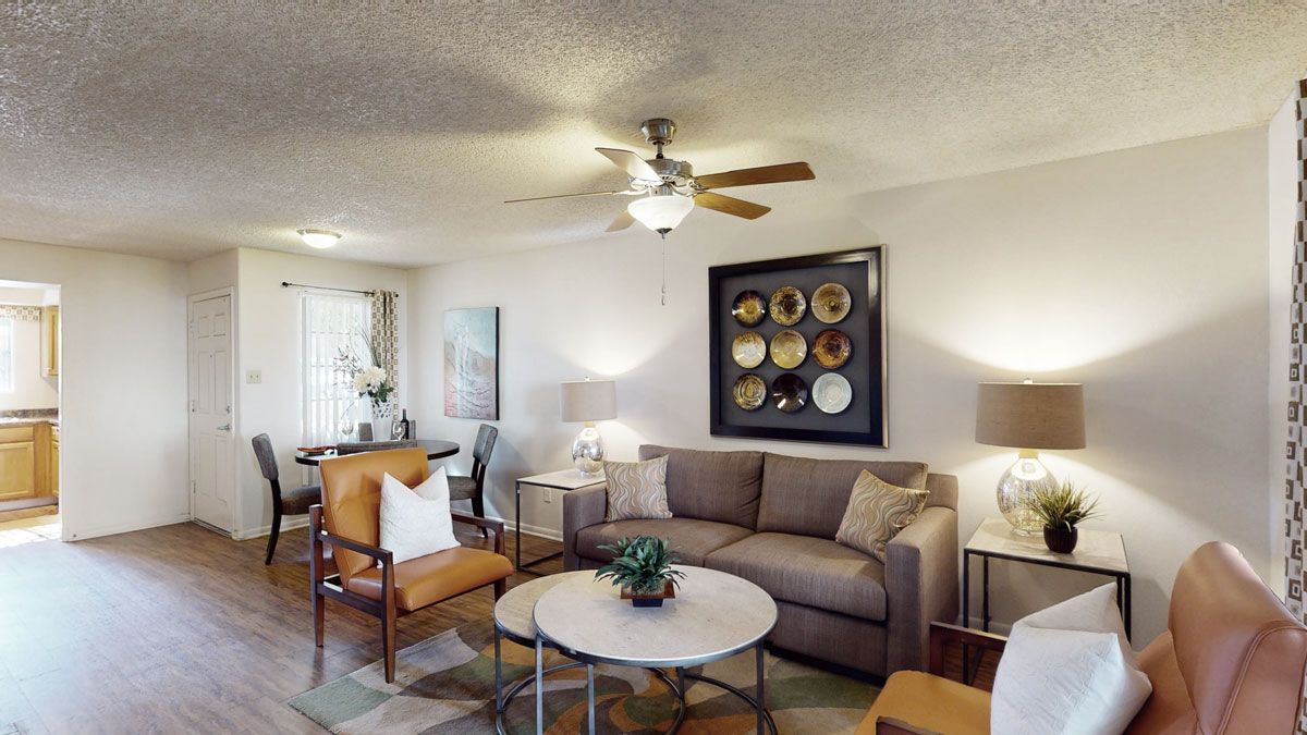 Living room at Desert Horizon in Scottsdale, AZ.