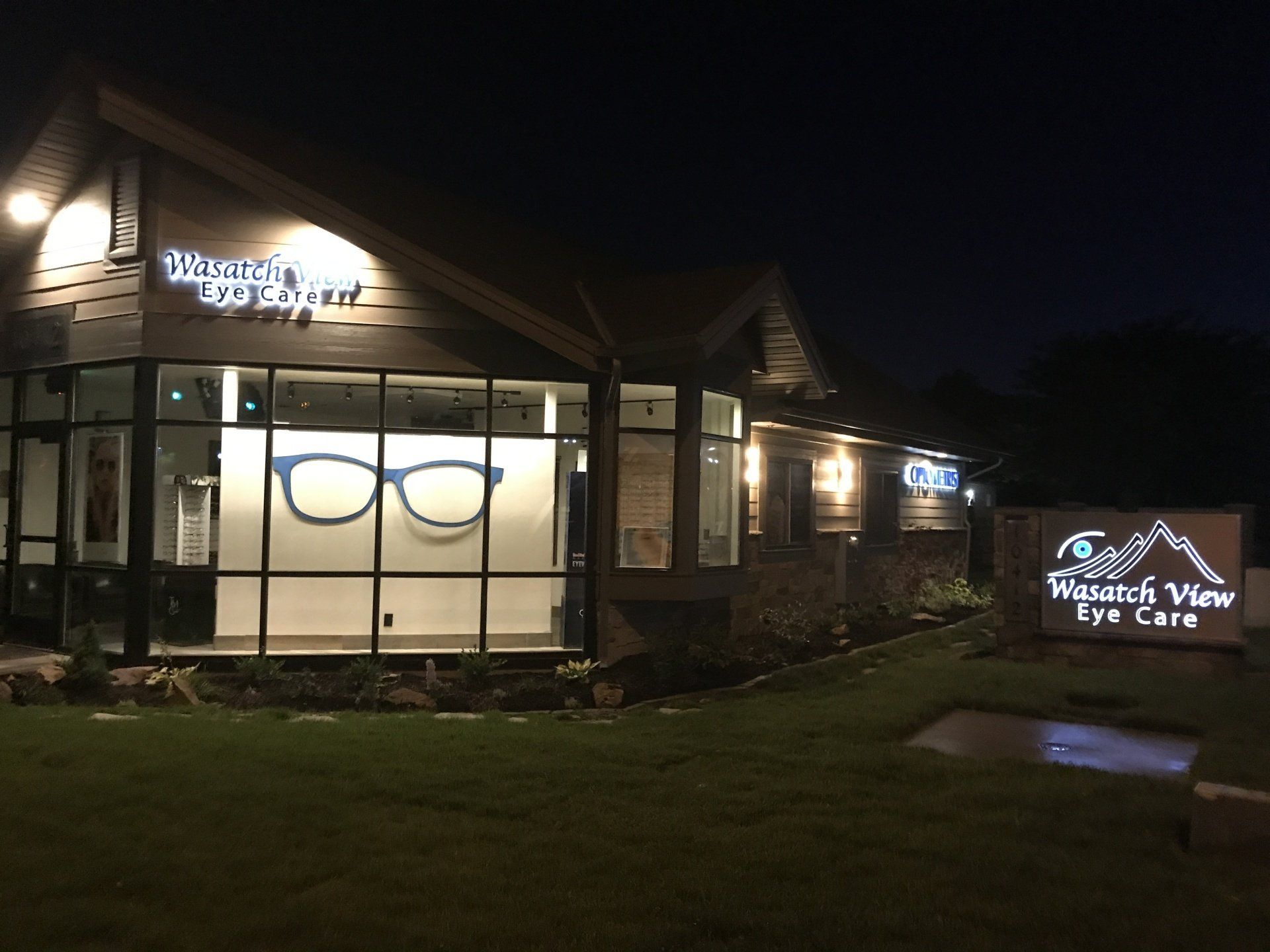 Wasatch View Eye Care at Night