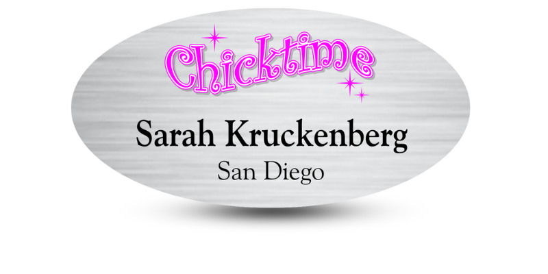 oval name badge