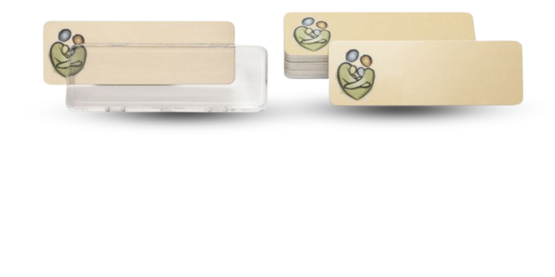 custom reusable name badge with logo