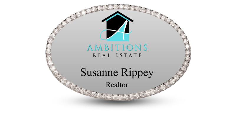 realtor bling name badge