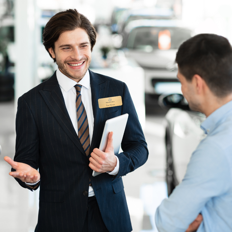 Car Dealership Name Tags