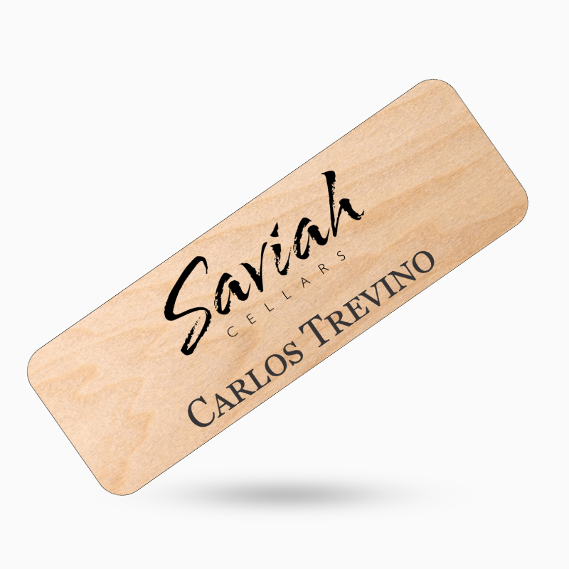 Shop wooden engraved name tags