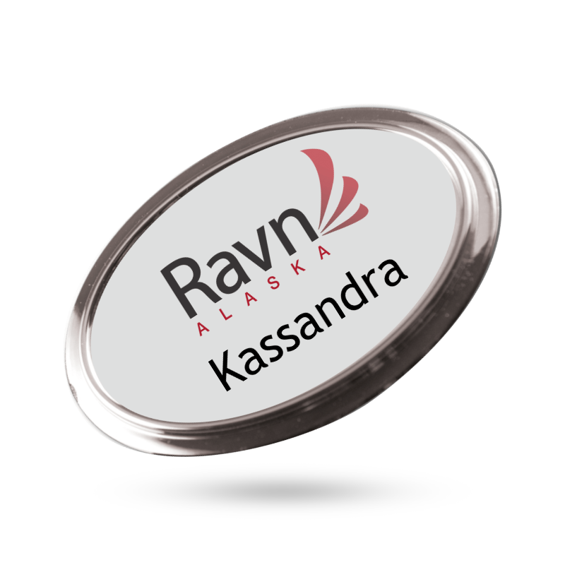 oval shaped upscale name tag