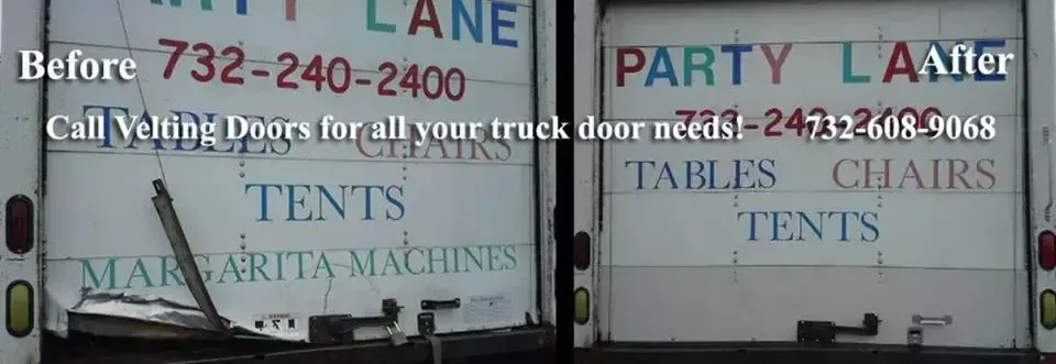 The back of a party lane truck is shown before and after being cleaned