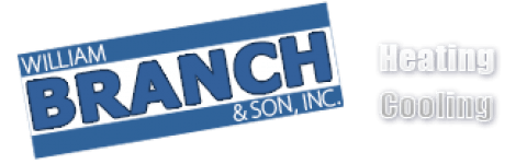 A blue and white logo for william branch & son inc.