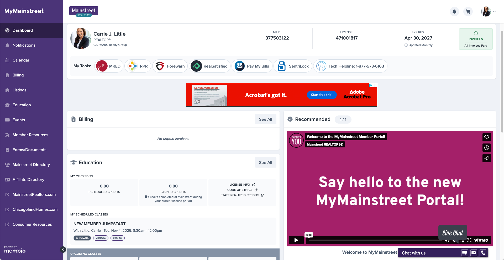 Membio Member Portal