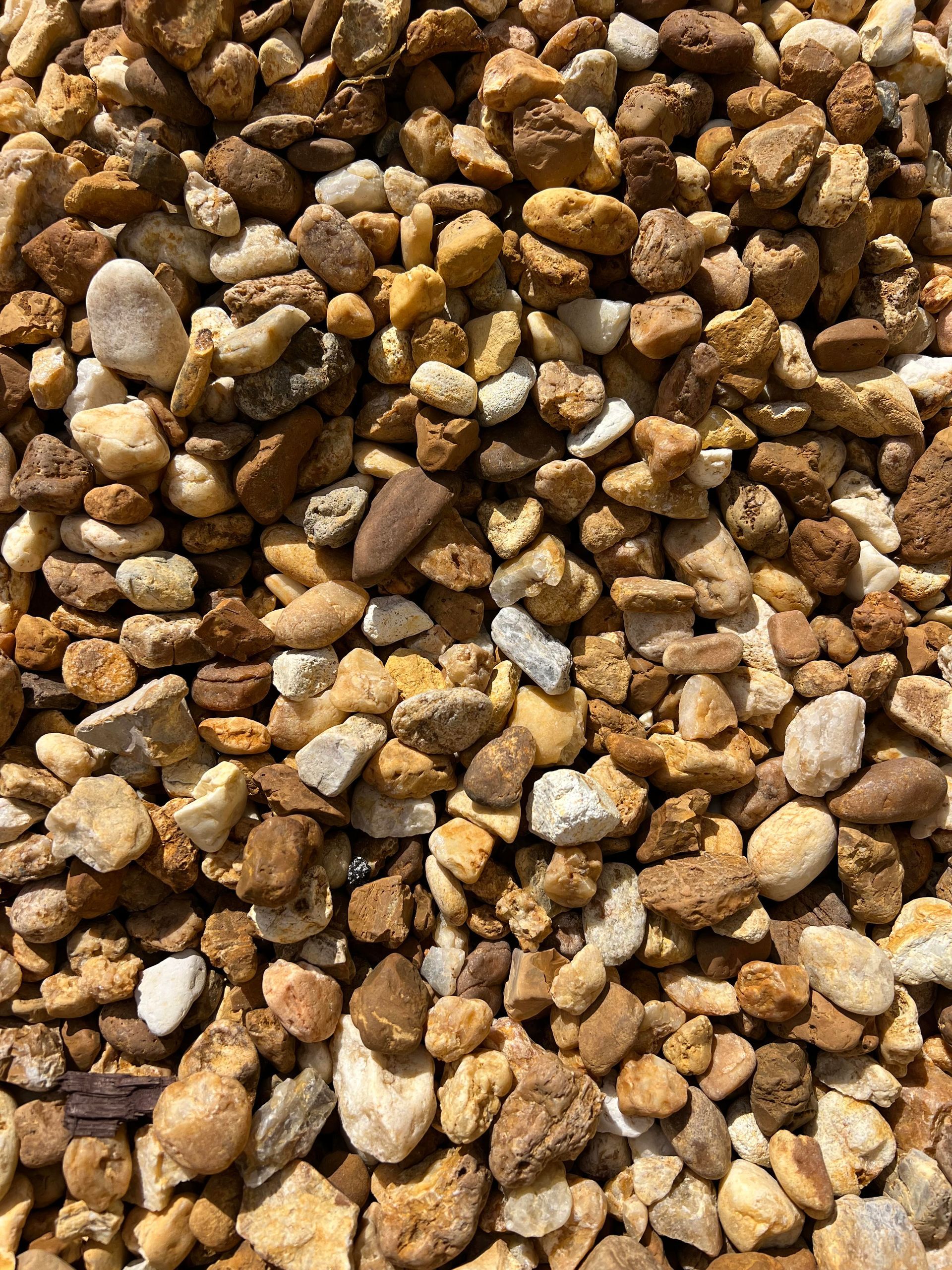 A pile of rocks of different sizes and colors.