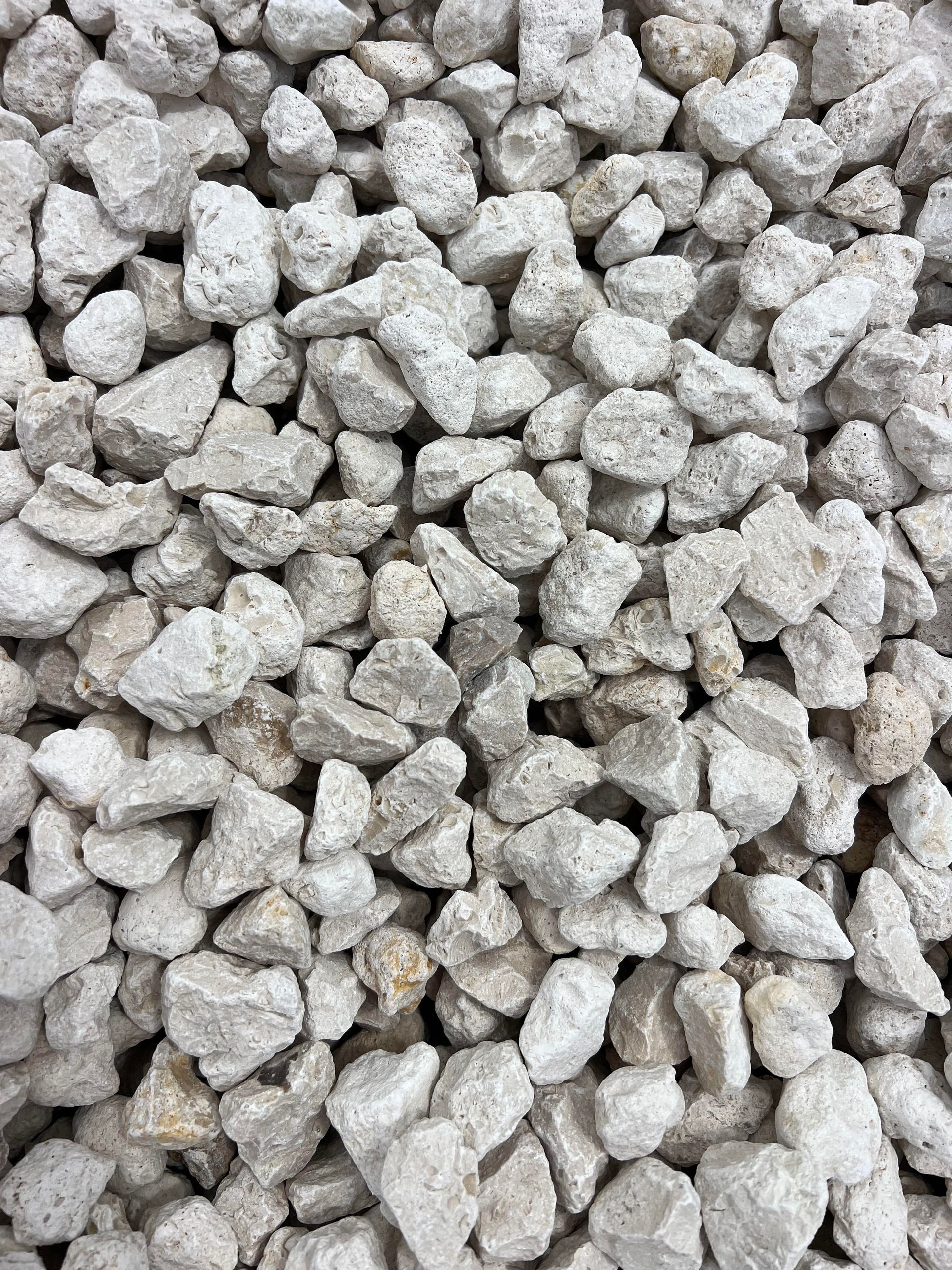 A pile of white rocks sitting on top of each other.