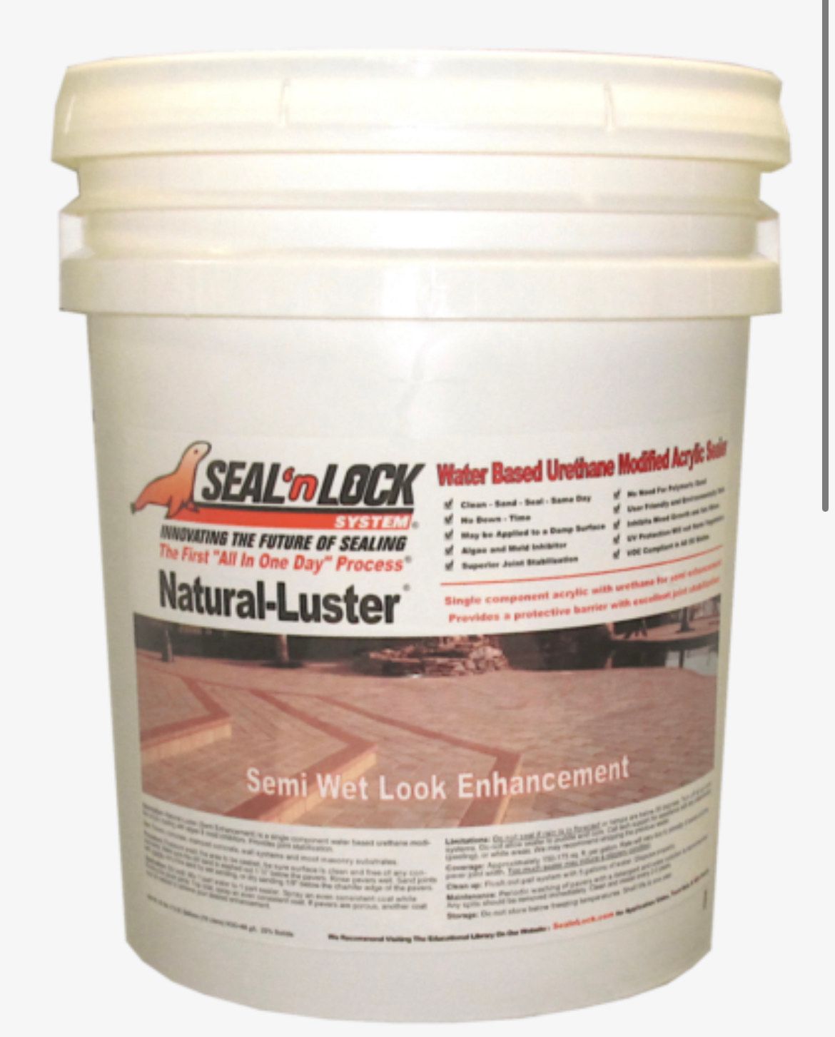 A bucket of seal in lock natural luster semi wet look enhancement