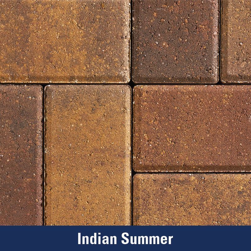 A close up of indian summer bricks with a blue border