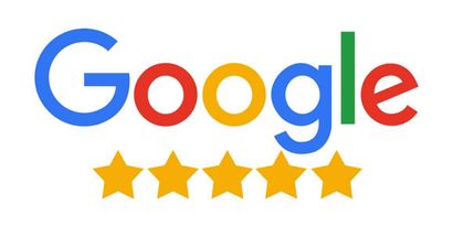 Google Icon with 5 Stars underneath it