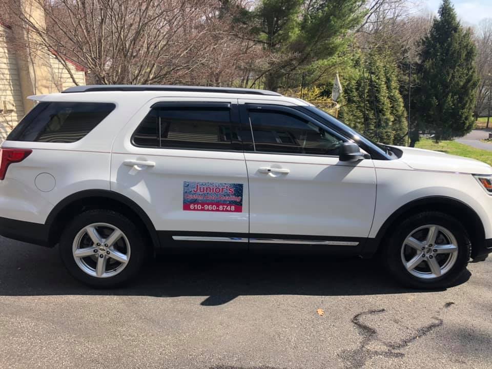 Exterior Car Cleaning — Clean White SUV in West Chester, PA