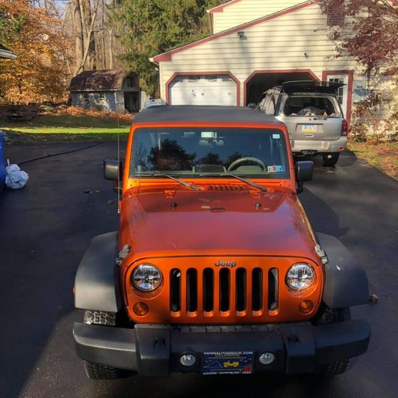 Exterior Detailing — Clean Orange Jeep in West Chester, PA