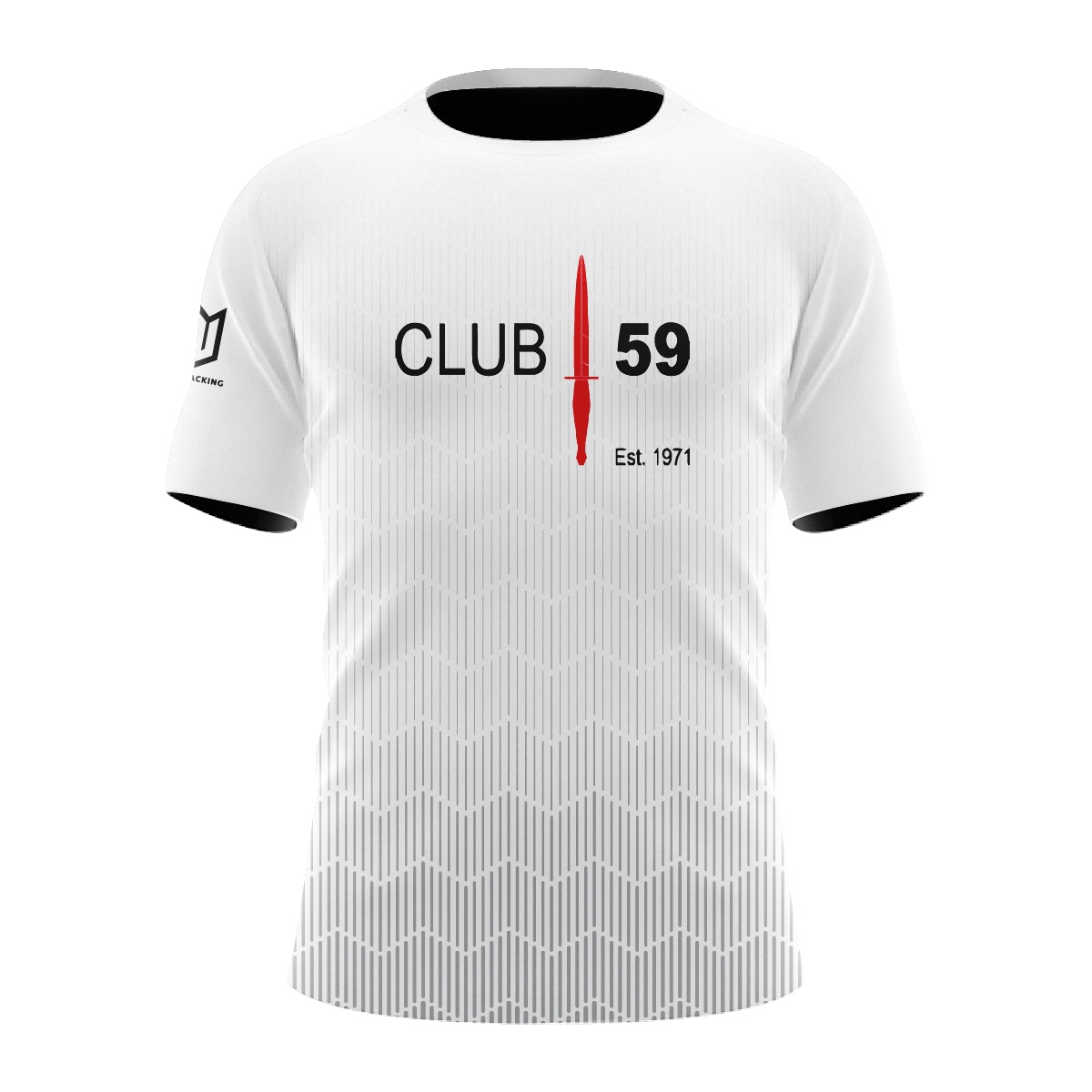 A white t-shirt with the words club 59 on it.