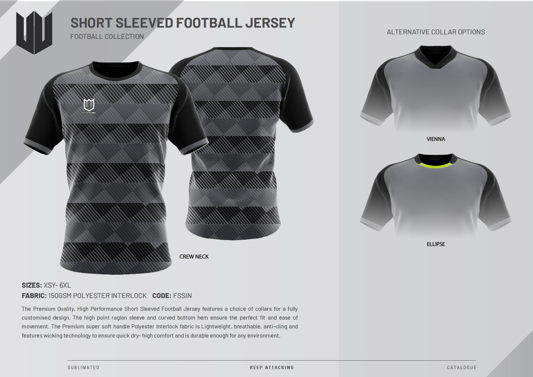 A black and gray striped soccer jersey with short sleeves