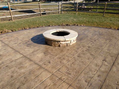 stamp patio with firepit