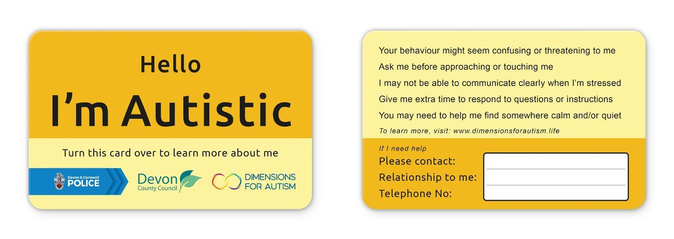 Autism card example