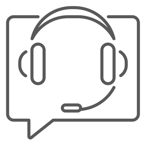 Headset in a dialog bubble icon